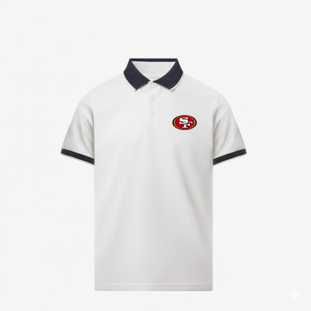 49ers Jake Moody Polo Shirt: Team Logo Front, Kicker #4 Back - Image 1