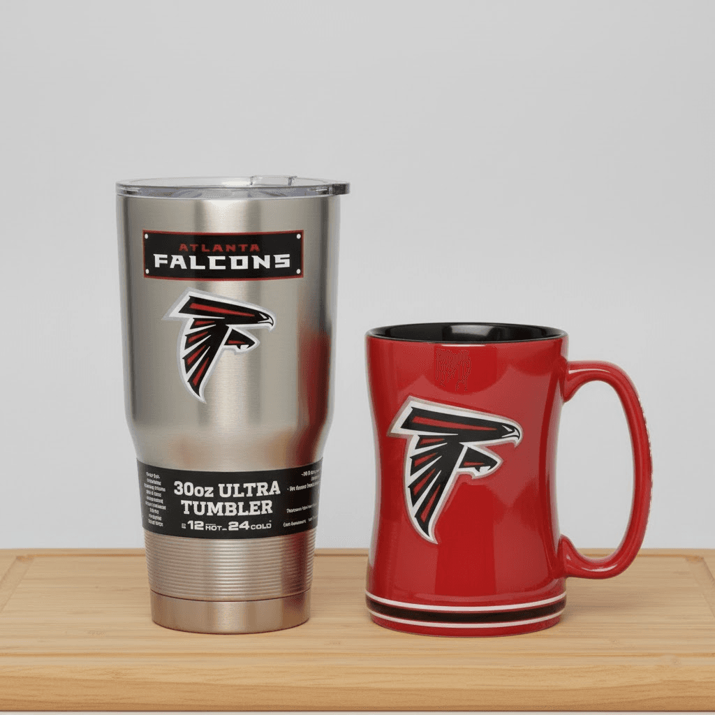 Atlanta Falcons NFL Fan Drinkware Set: 30oz Ultra Tumbler & 15oz Ceramic Mug - Image 1