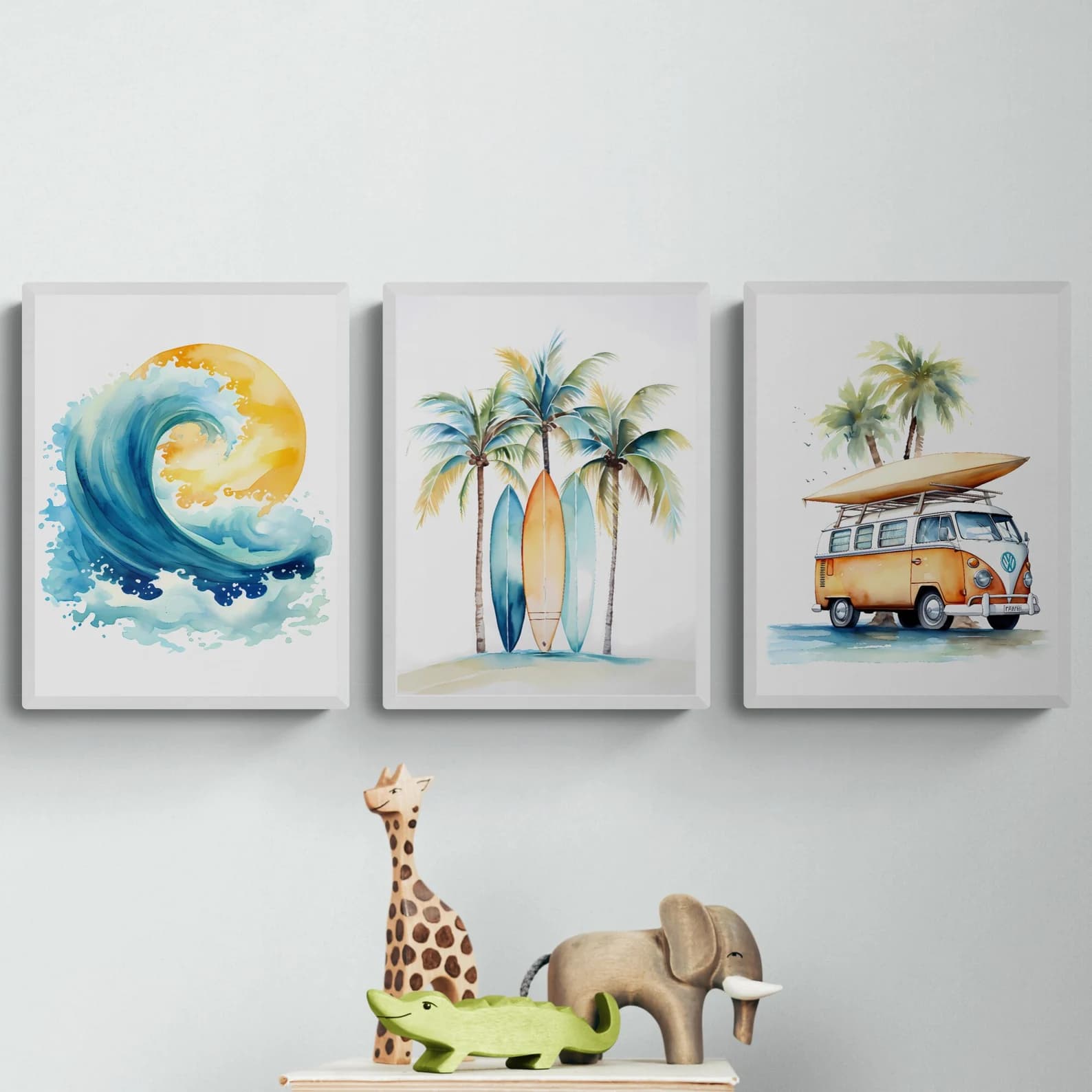 “Coastal Dreams” Beach-Inspired Wall Art Set (Set of 3) - Image 1