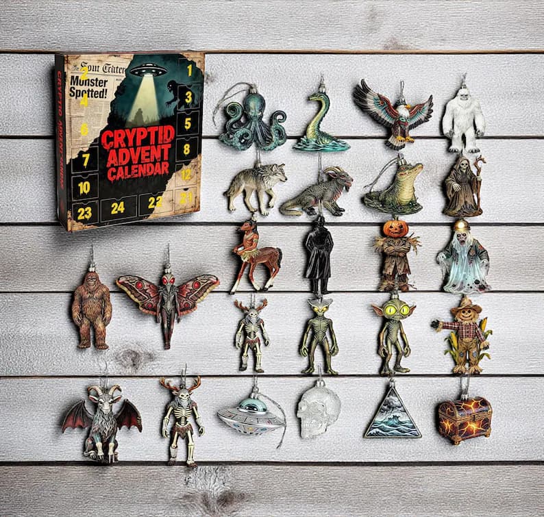 Cryptid & Horror Advent Calendar 2025 - 24 Mystery Ornament Set - Image 4