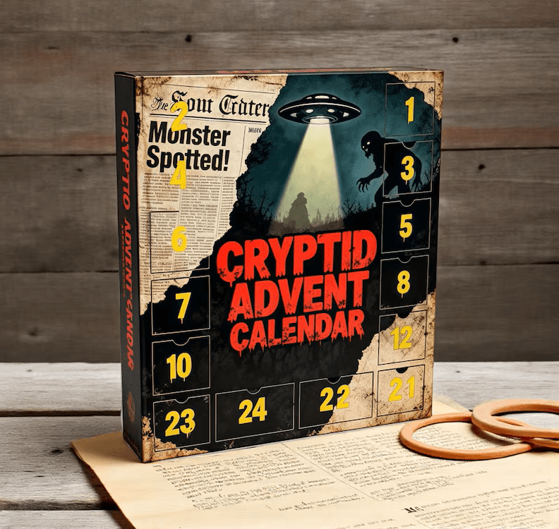Cryptid & Horror Advent Calendar 2025 - 24 Mystery Ornament Set - Image 1