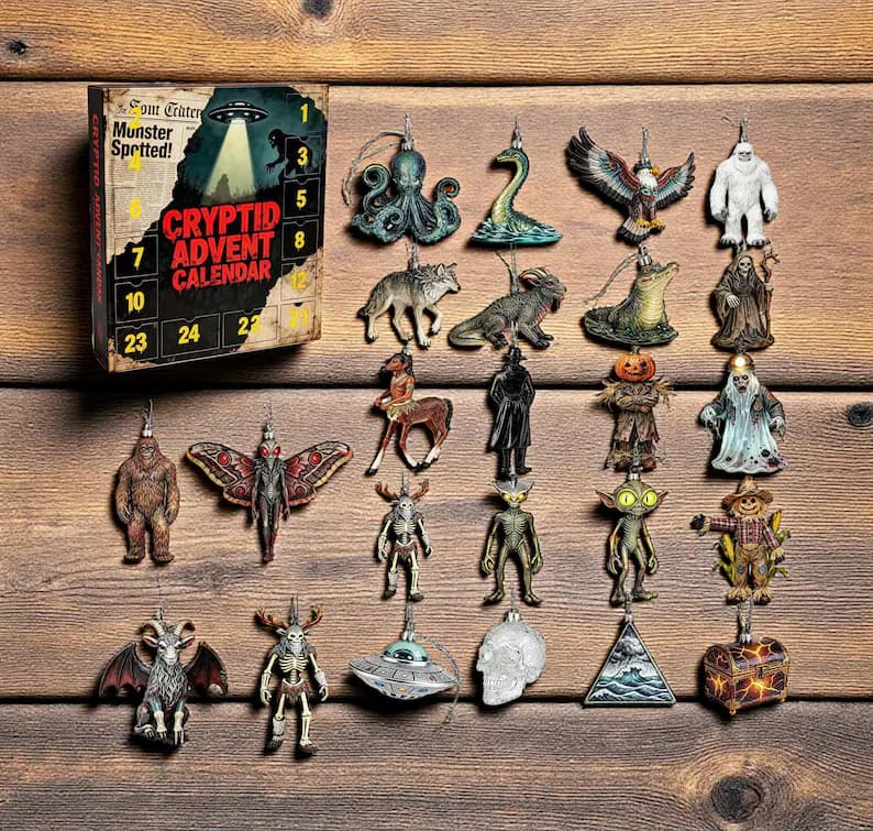 Cryptid & Horror Advent Calendar 2025 - 24 Mystery Ornament Set - Image 2