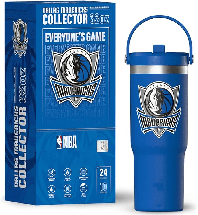 Dallas Mavericks 32oz Collector Tumbler – Insulated NBA Fan Water Bottle - Image 1