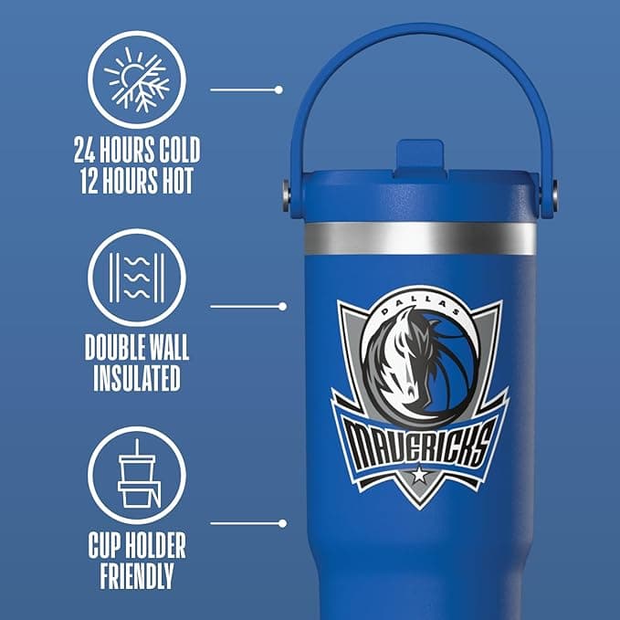Dallas Mavericks 32oz Collector Tumbler – Insulated NBA Fan Water Bottle - Image 5