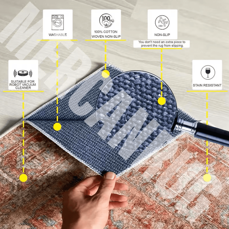 Enchanted Forest Oval Rug: Washable Medieval Tapestry Area Mat - Image 5