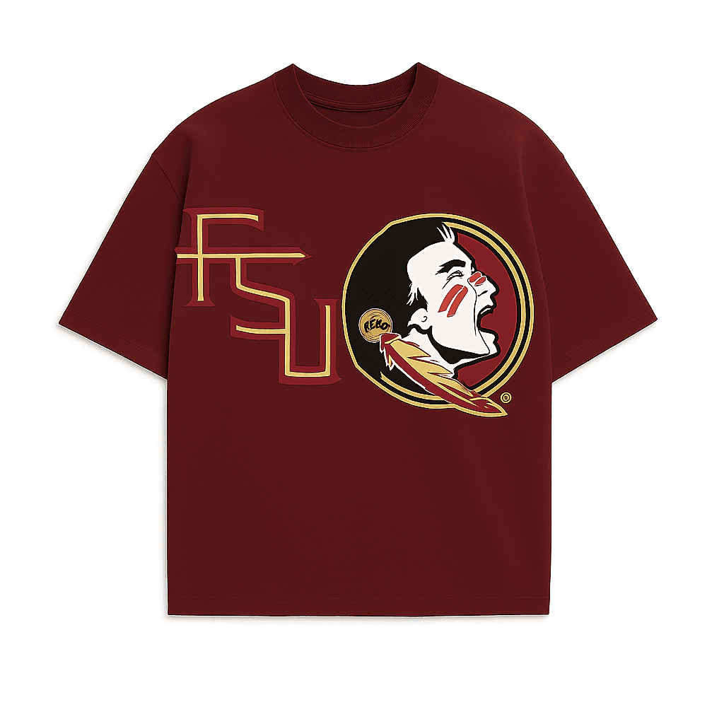 Maroon Florida State Football Graphic T-Shirt – Player #55 - Image 1