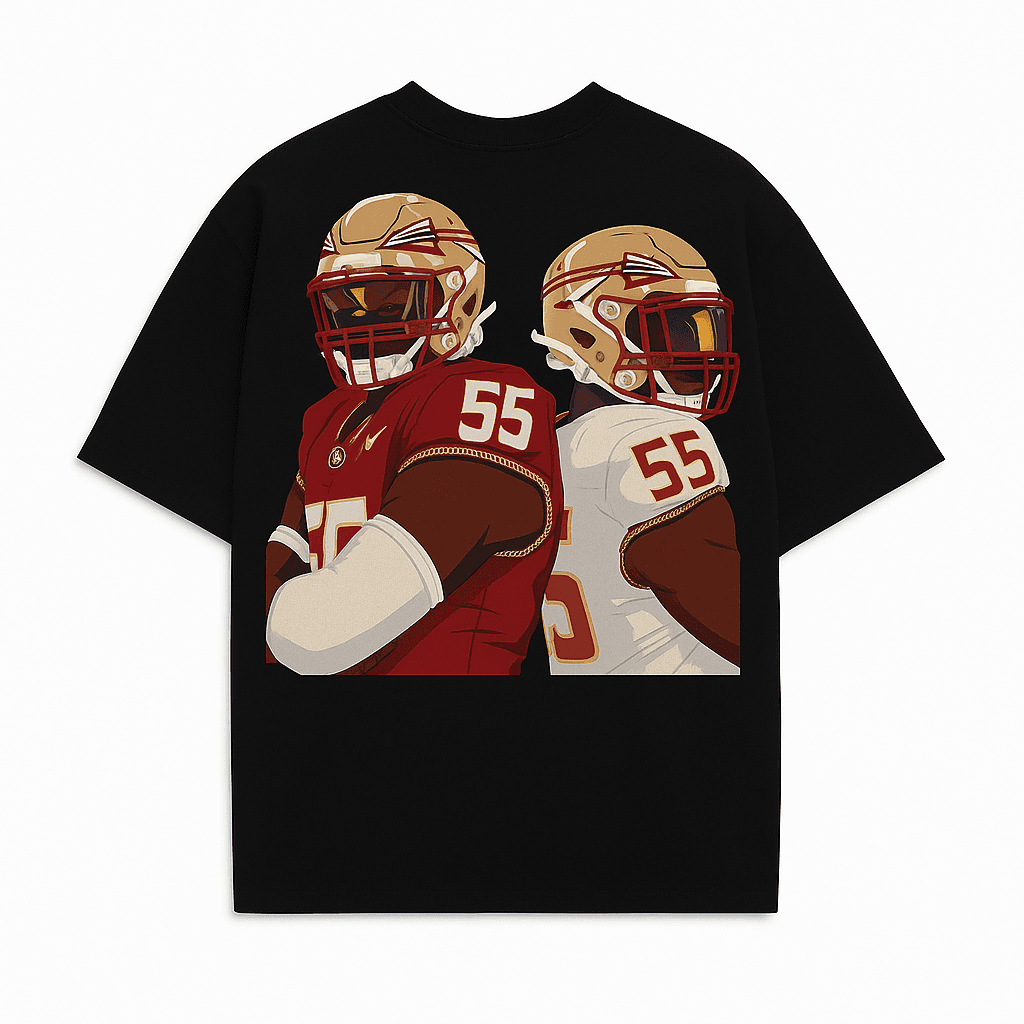 Maroon Florida State Football Graphic T-Shirt – Player #55 - Image 4