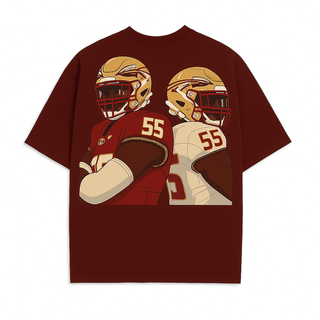 Maroon Florida State Football Graphic T-Shirt – Player #55 - Image 2