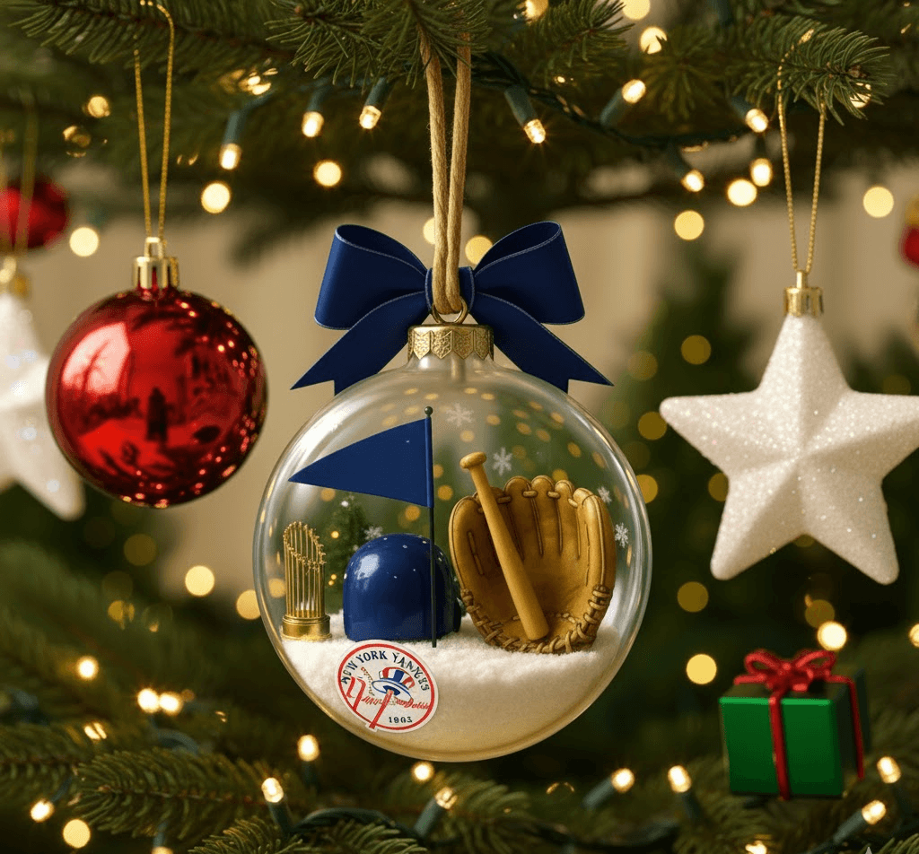 New York Yankees 27x Champions Snow Globe Ornament - Image 3