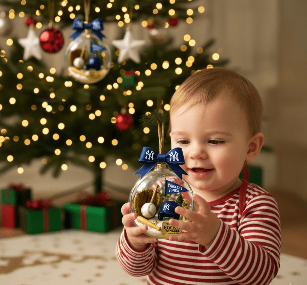 New York Yankees 27x Champions Snow Globe Ornament - Image 4