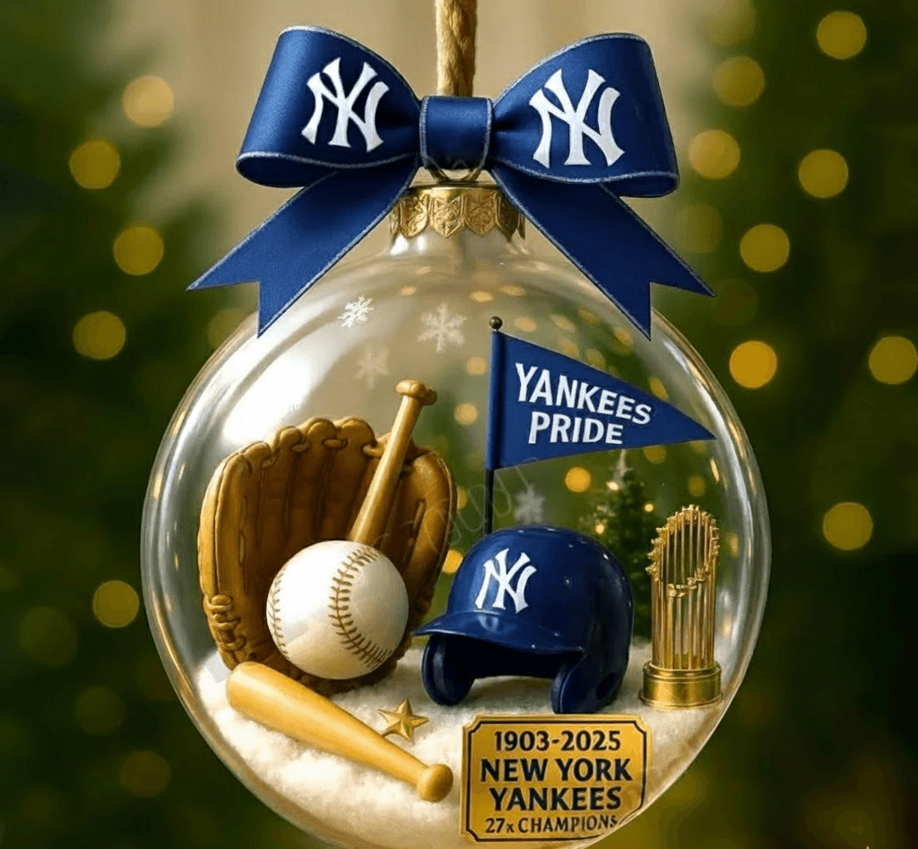 New York Yankees 27x Champions Snow Globe Ornament - Image 1