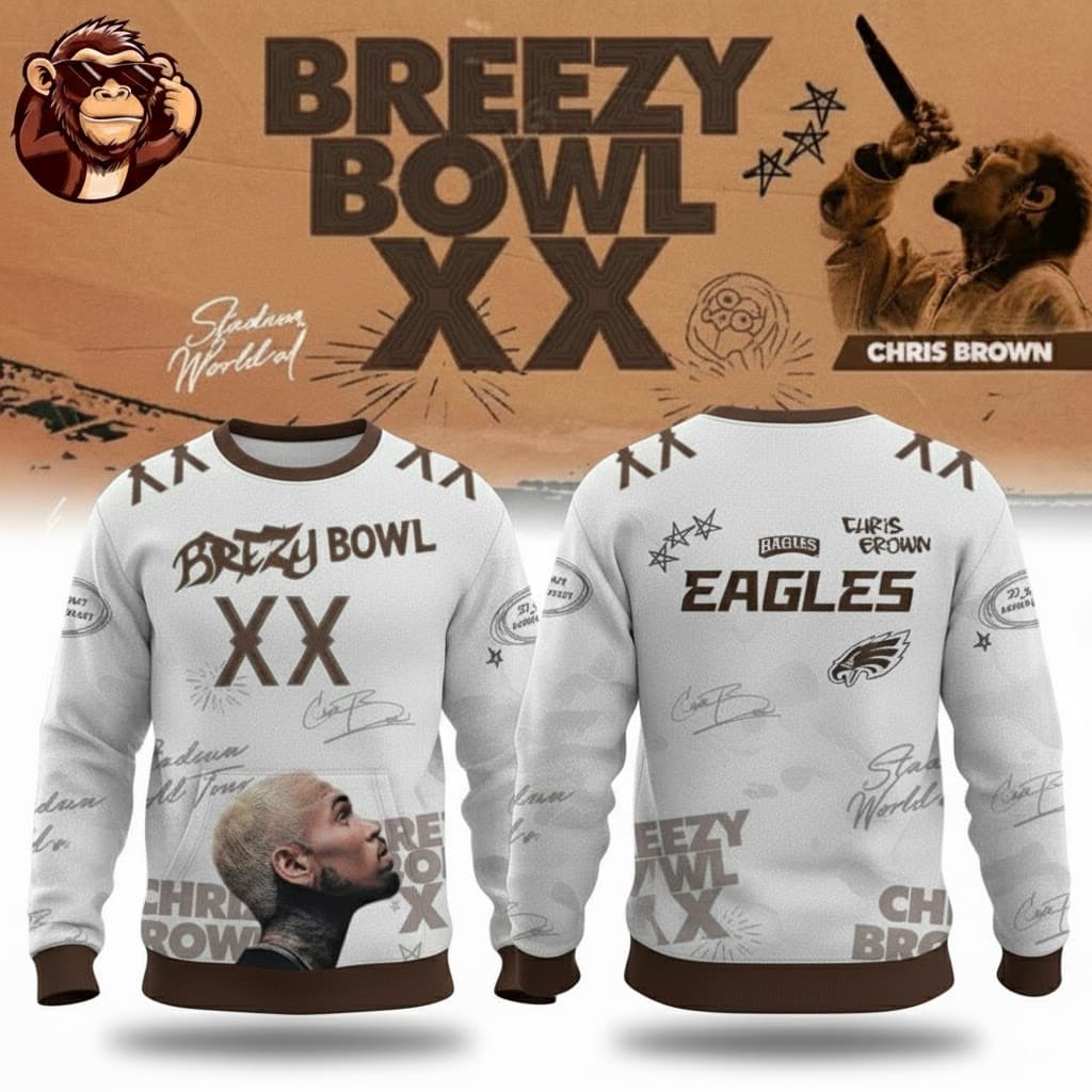 NFL x Chris Brown Breezy Bowl XX World Tour 2025 V-neck Jersey - Image 3