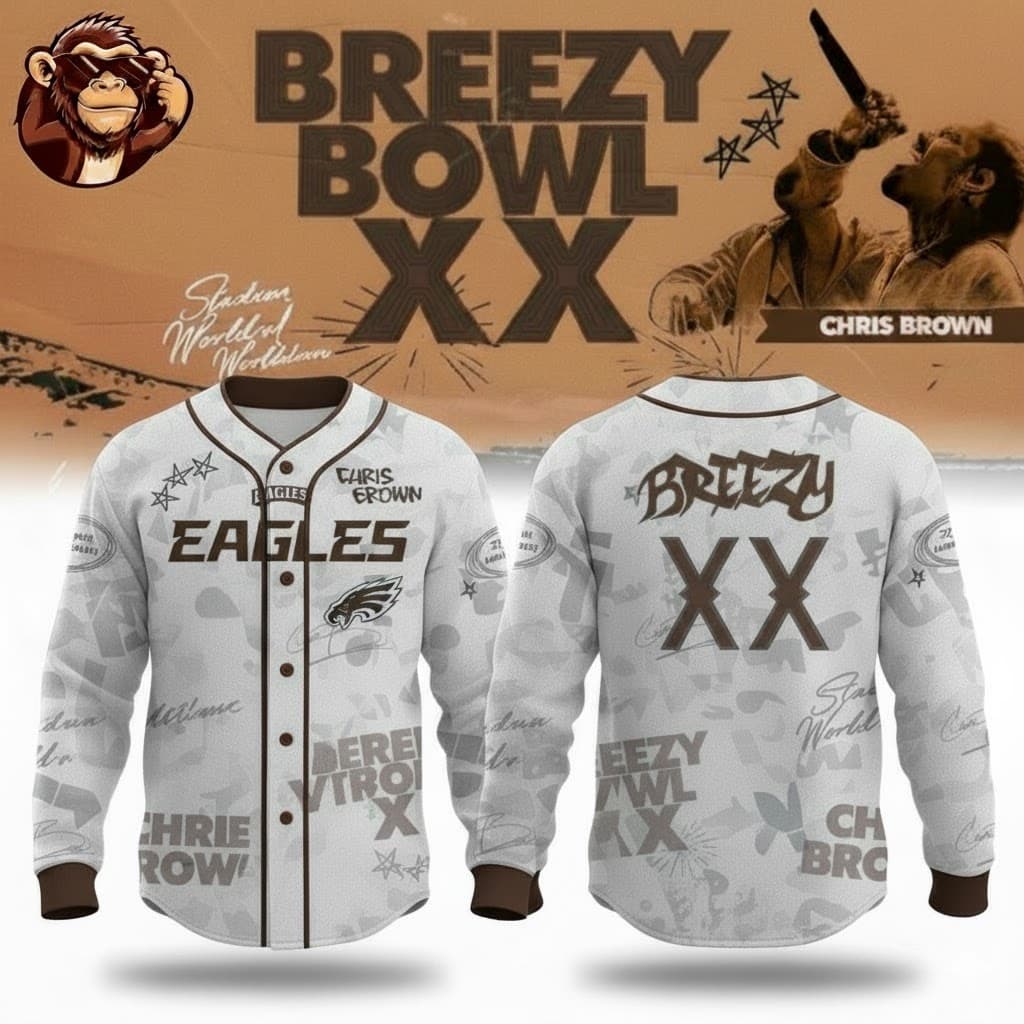 NFL x Chris Brown Breezy Bowl XX World Tour 2025 V-neck Jersey - Image 5