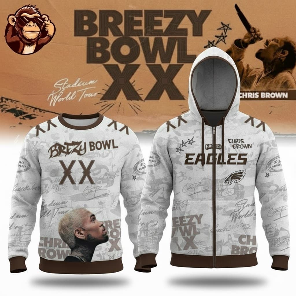 NFL x Chris Brown Breezy Bowl XX World Tour 2025 V-neck Jersey - Image 4