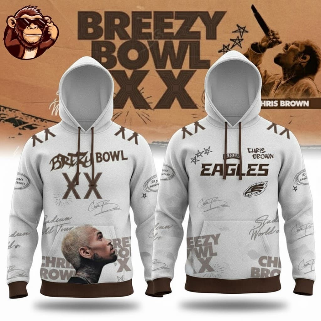 NFL x Chris Brown Breezy Bowl XX World Tour 2025 V-neck Jersey - Image 2