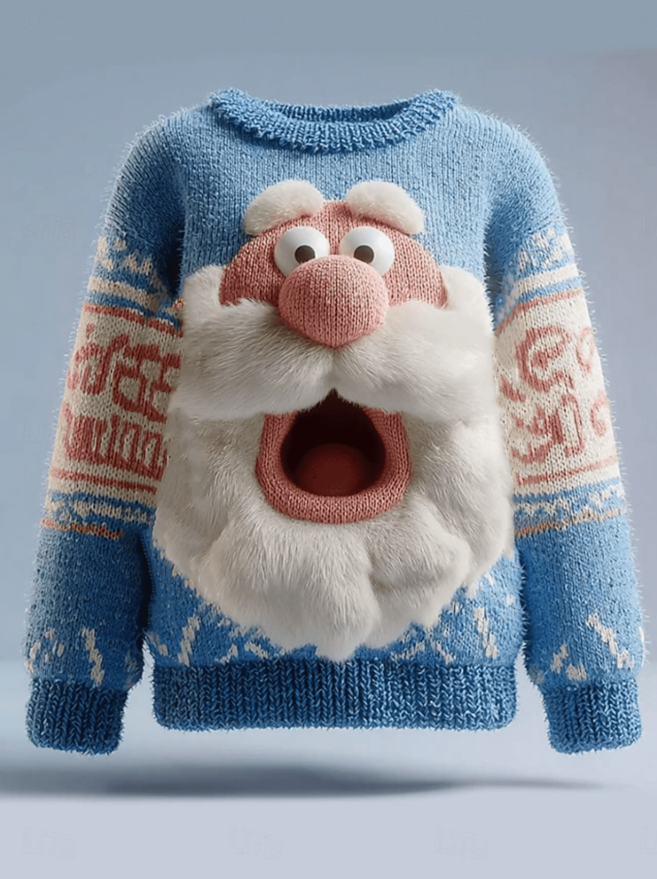 Santa 3D Knit Ugly Christmas Sweater – Novelty Holiday Party Jumper - Image 1