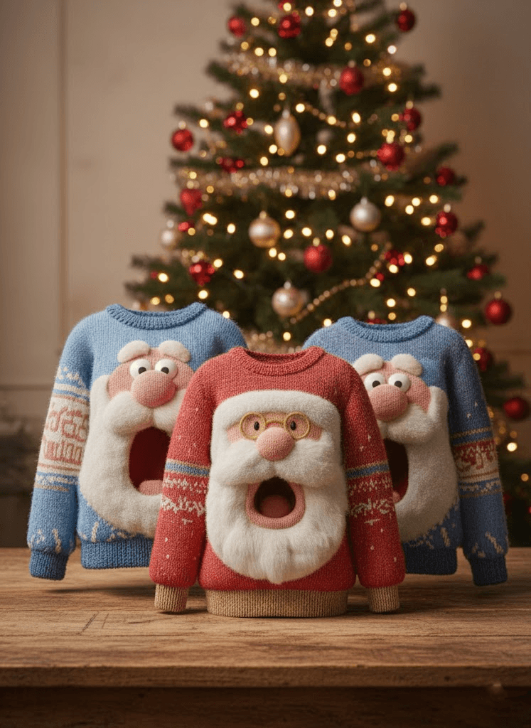 Santa 3D Knit Ugly Christmas Sweater – Novelty Holiday Party Jumper - Image 4