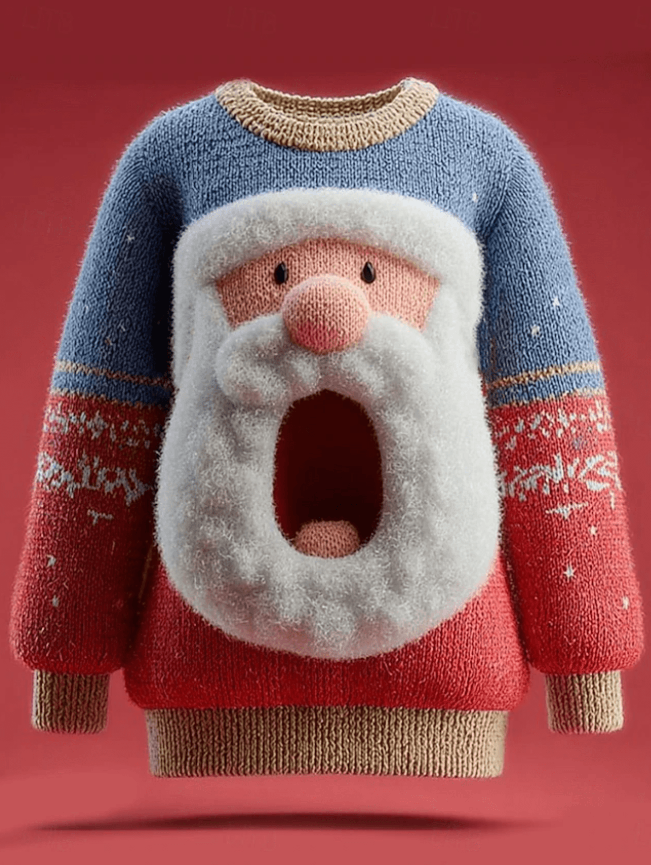 Santa 3D Knit Ugly Christmas Sweater – Novelty Holiday Party Jumper - Image 3