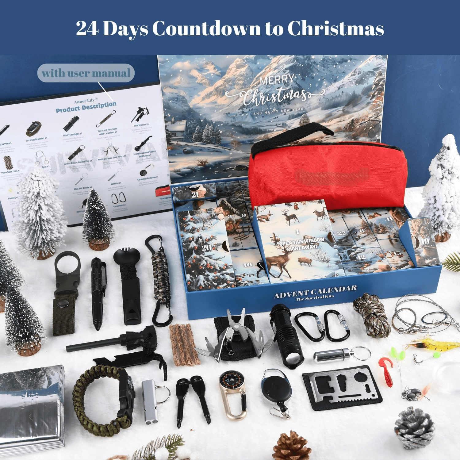 Survival Kit Advent Calendar for Men – 24 Days of Tactical Gear and Outdoor Tools - Image 2