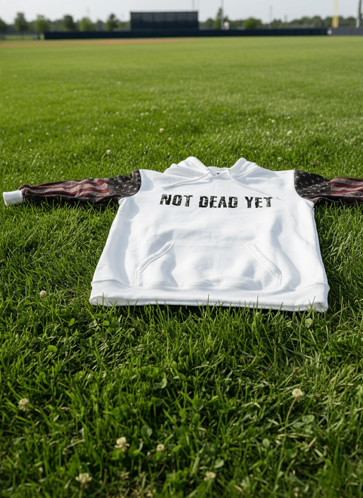 The Resilience Hoodie: "Not Dead Yet" Distressed Retro Flag Pullover - Image 4