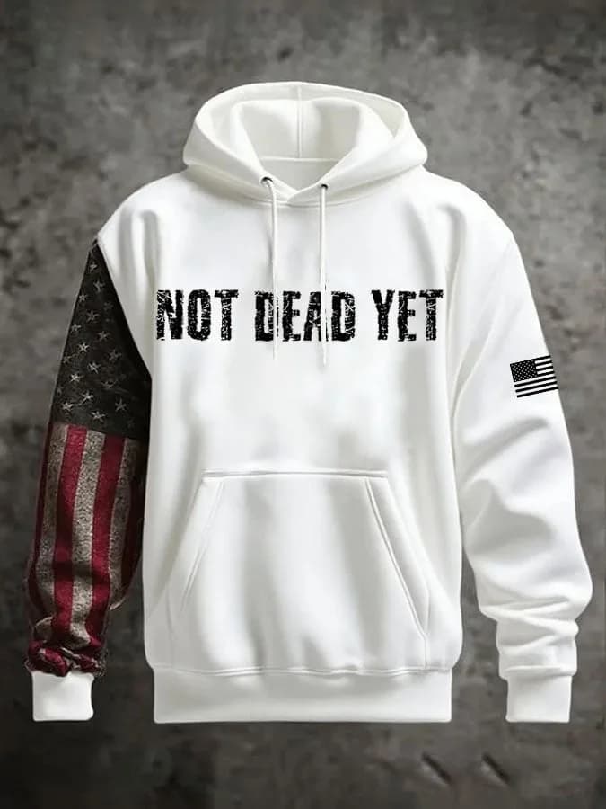 The Resilience Hoodie: "Not Dead Yet" Distressed Retro Flag Pullover - Image 3