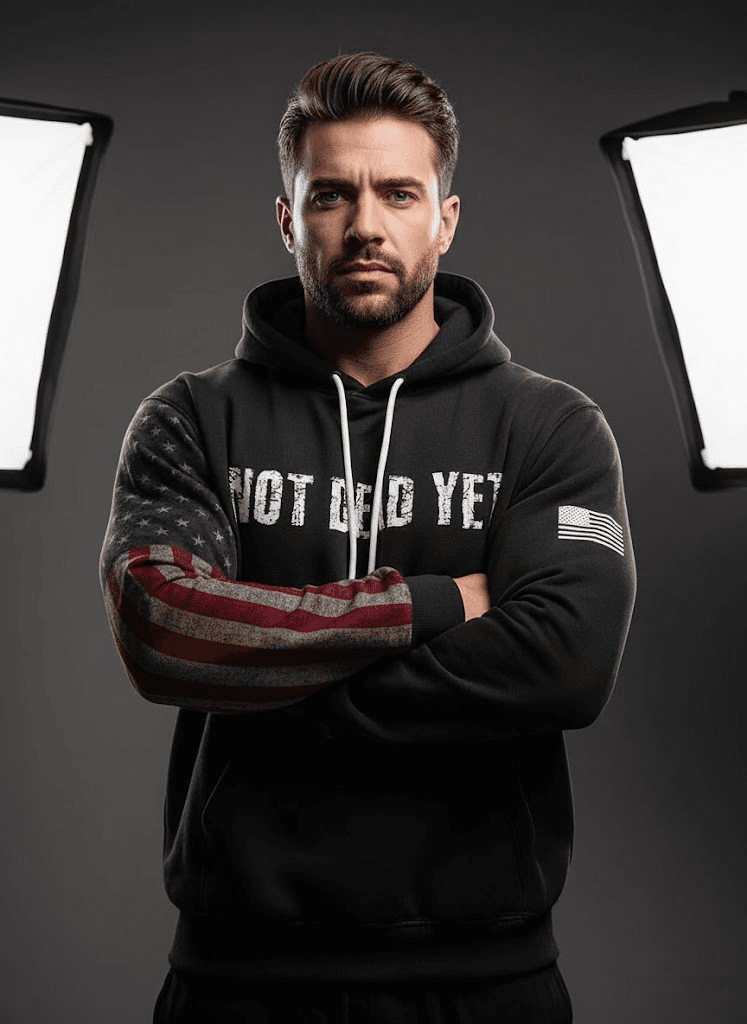 The Resilience Hoodie: "Not Dead Yet" Distressed Retro Flag Pullover - Image 5