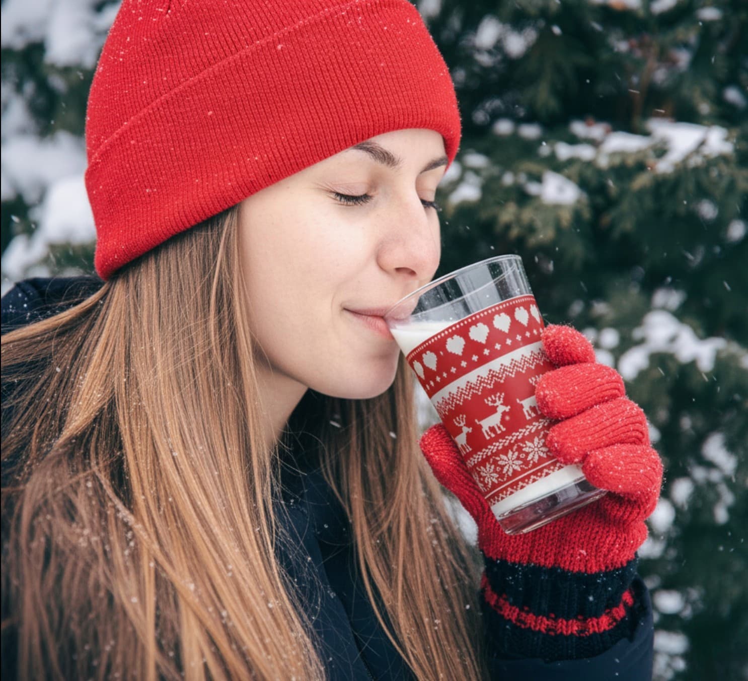 Ugly Christmas Sweater Drinking Glasses - Holiday Reindeer Glassware Set - Image 7