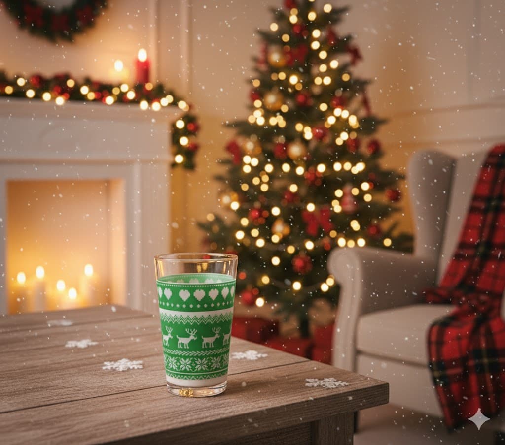 Ugly Christmas Sweater Drinking Glasses - Holiday Reindeer Glassware Set - Image 3