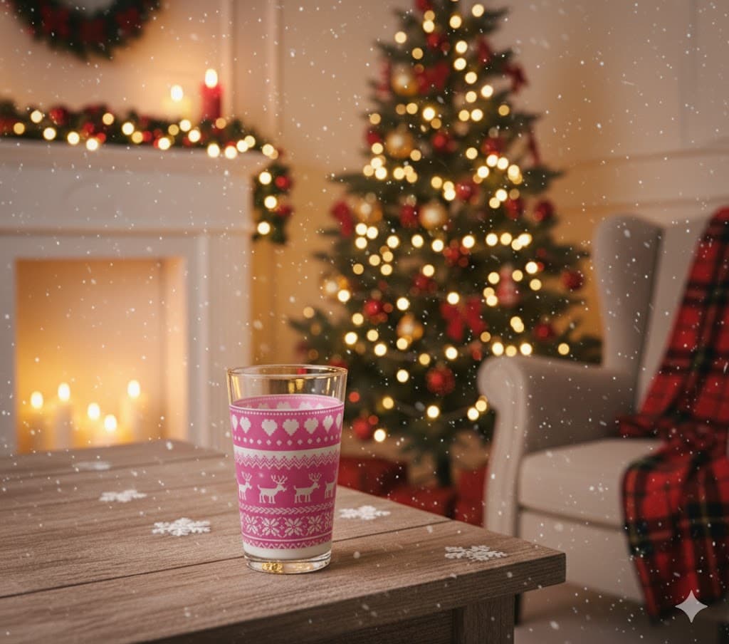 Ugly Christmas Sweater Drinking Glasses - Holiday Reindeer Glassware Set - Image 4