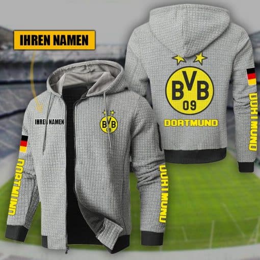Borussia Dortmund Personalized Full-Zip Hoodie – Custom Name Front Design - Image 3