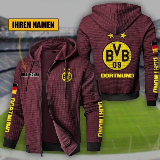 Borussia Dortmund Personalized Full-Zip Hoodie – Custom Name Front Design - Image 4