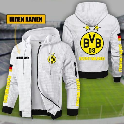 Borussia Dortmund Personalized Full-Zip Hoodie – Custom Name Front Design - Image 5