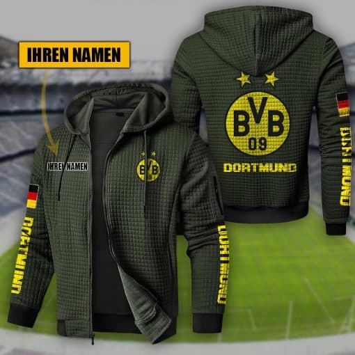 Borussia Dortmund Personalized Full-Zip Hoodie – Custom Name Front Design - Image 2