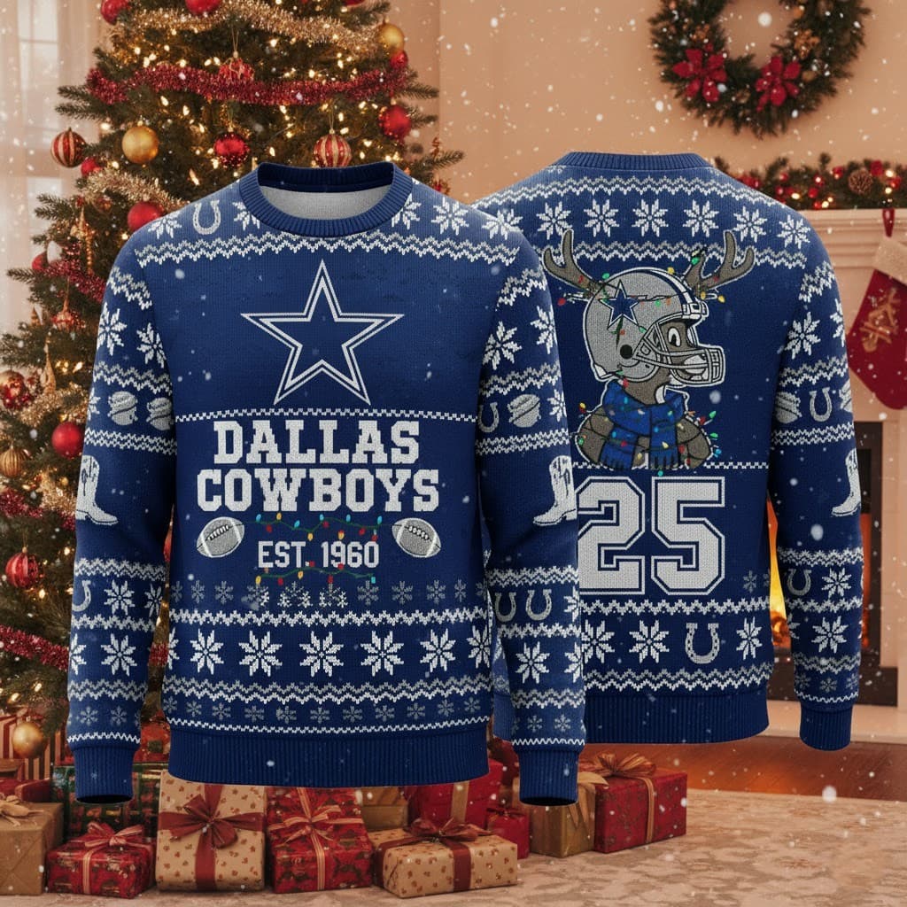 Dallas Cowboys 2025 Ugly Christmas Sweater – Festive NFL Holiday Knit Pullover - Image 2