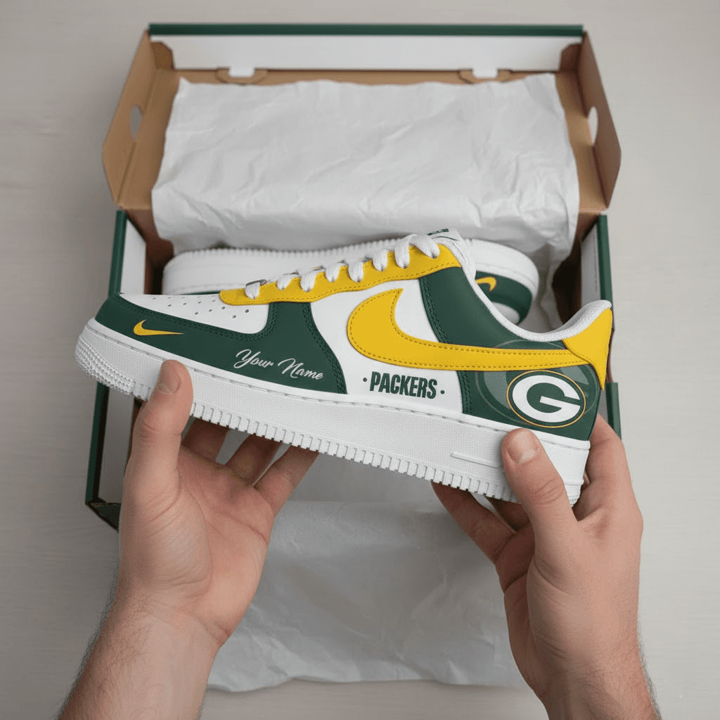 Green Bay Packers Custom AF1 Style Sneakers - Lambeau Field Edition - Image 3