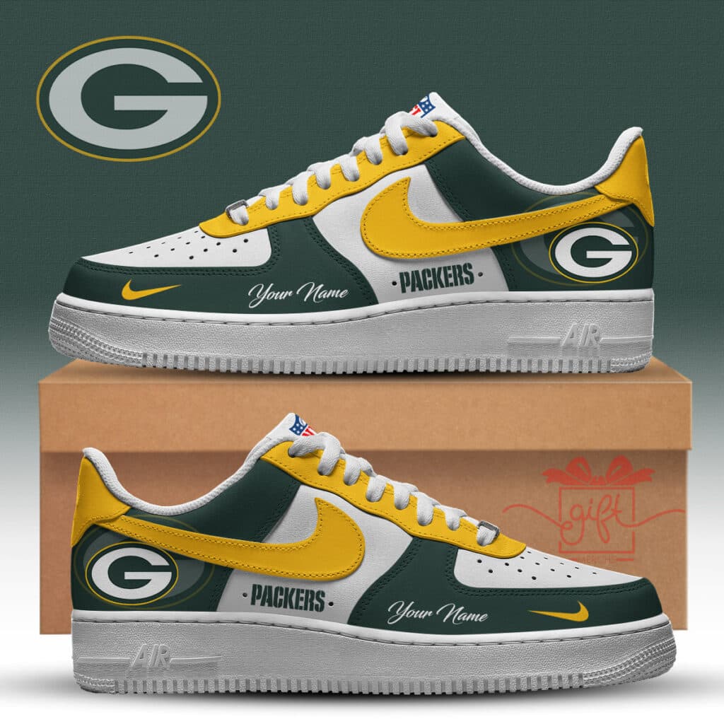 Green Bay Packers Custom AF1 Style Sneakers - Lambeau Field Edition - Image 1