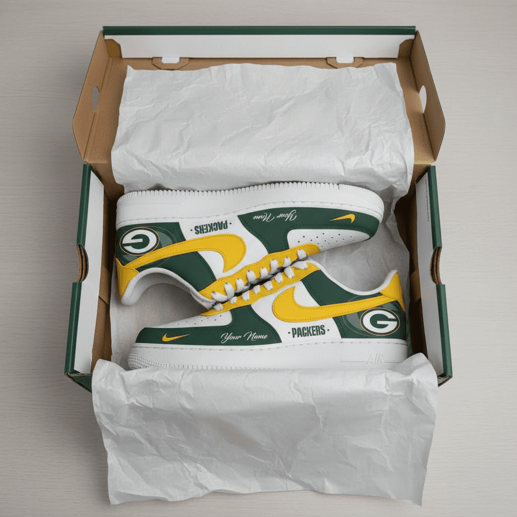 Green Bay Packers Custom AF1 Style Sneakers - Lambeau Field Edition - Image 2