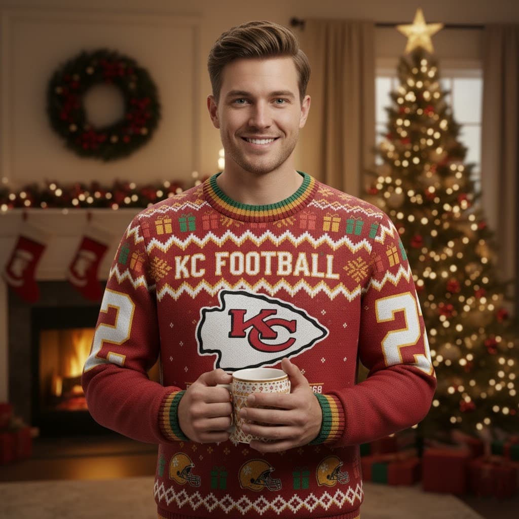 Kansas City Chiefs 2025 Ugly Christmas Sweater – Festive NFL Holiday Knit Pullover - Image 3