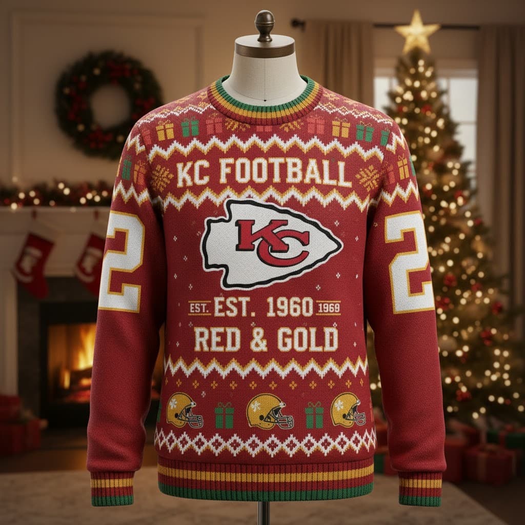 Kansas City Chiefs 2025 Ugly Christmas Sweater – Festive NFL Holiday Knit Pullover - Image 1