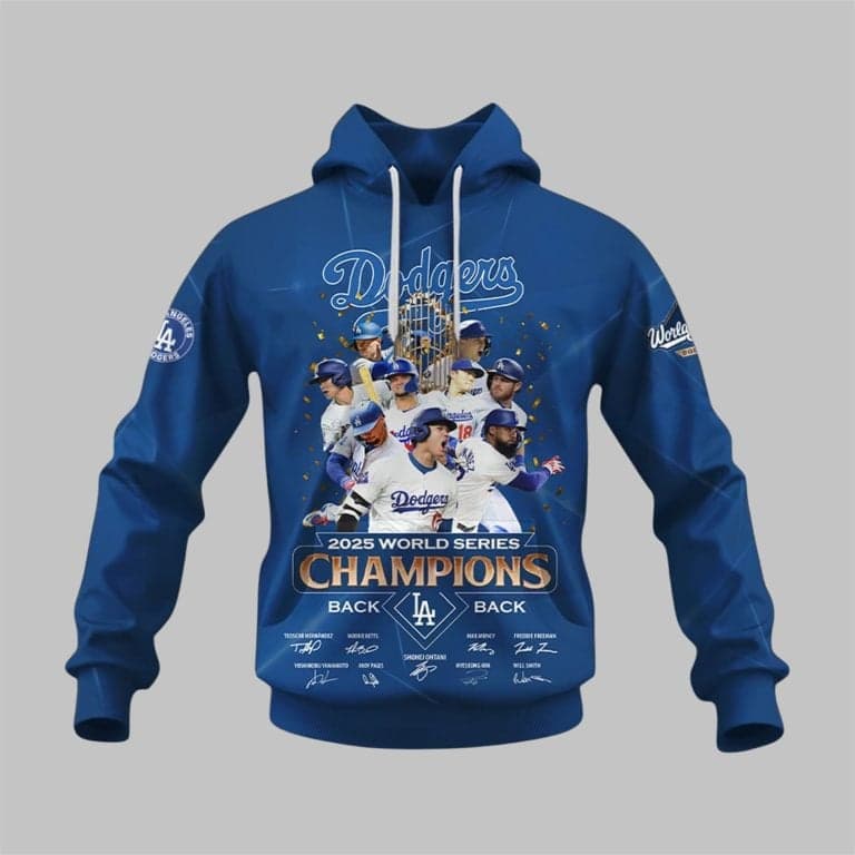 LA Dodgers 2025 World Series Champions Back-to-Back Hoodie - Image 3