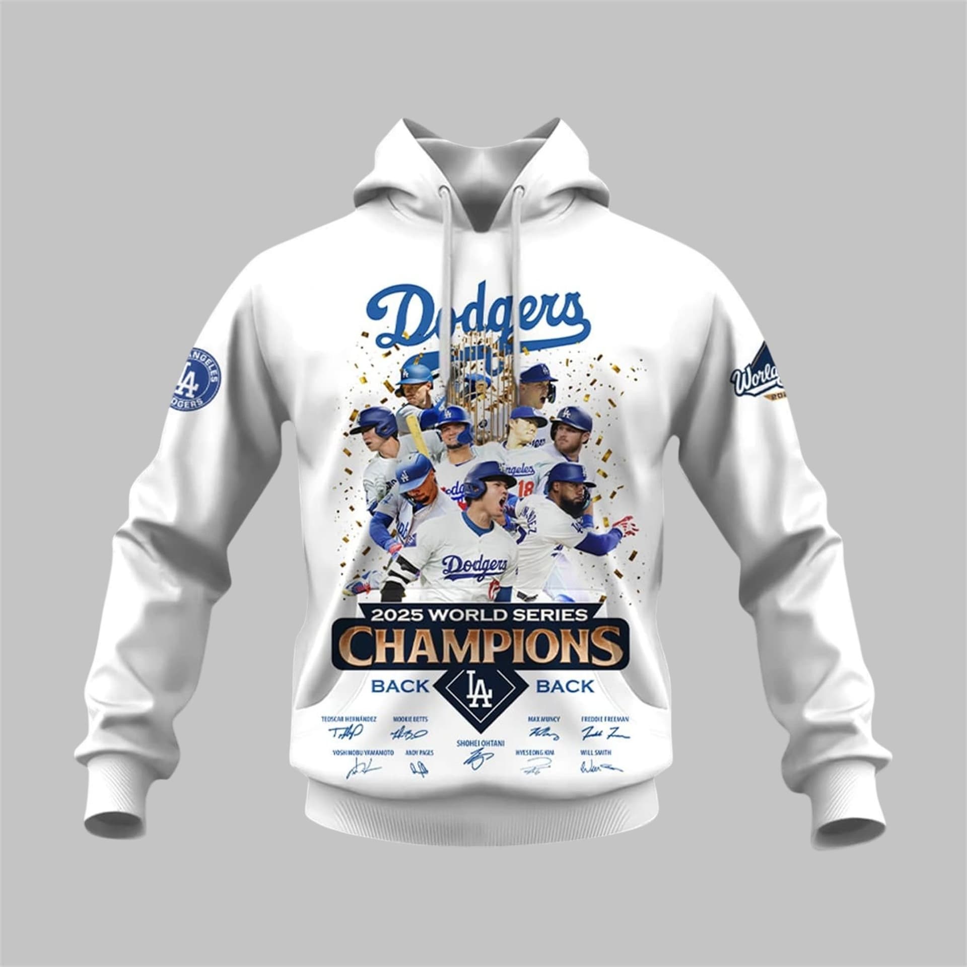 LA Dodgers 2025 World Series Champions Back-to-Back Hoodie - Image 2