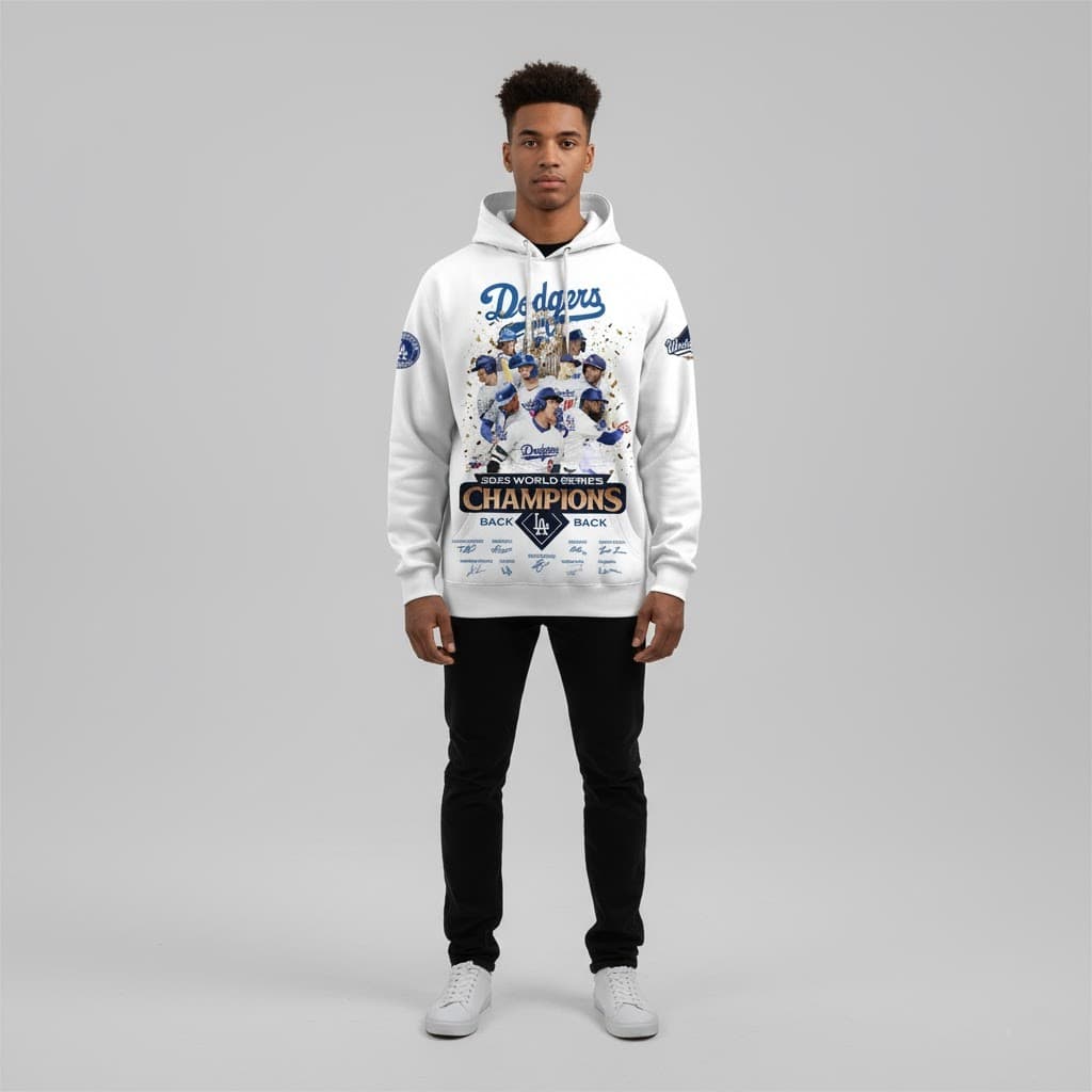 LA Dodgers 2025 World Series Champions Back-to-Back Hoodie - Image 5
