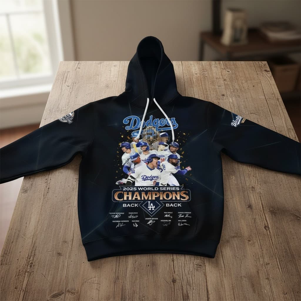 LA Dodgers 2025 World Series Champions Back-to-Back Hoodie - Image 4