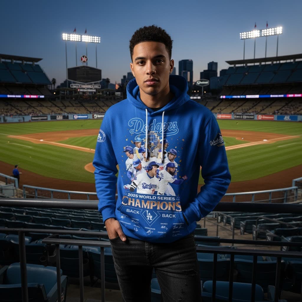 LA Dodgers 2025 World Series Champions Back-to-Back Hoodie - Image 6