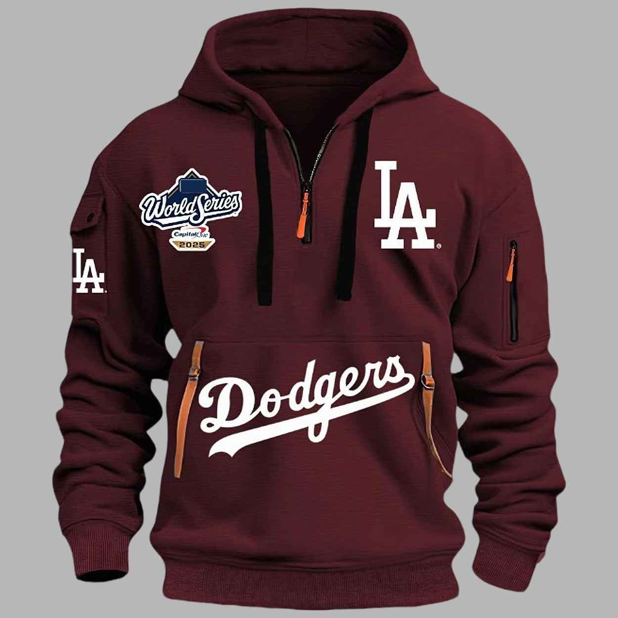 LA Dodgers 2025 World Series Champions Quarter Zip Hoodie - Image 3