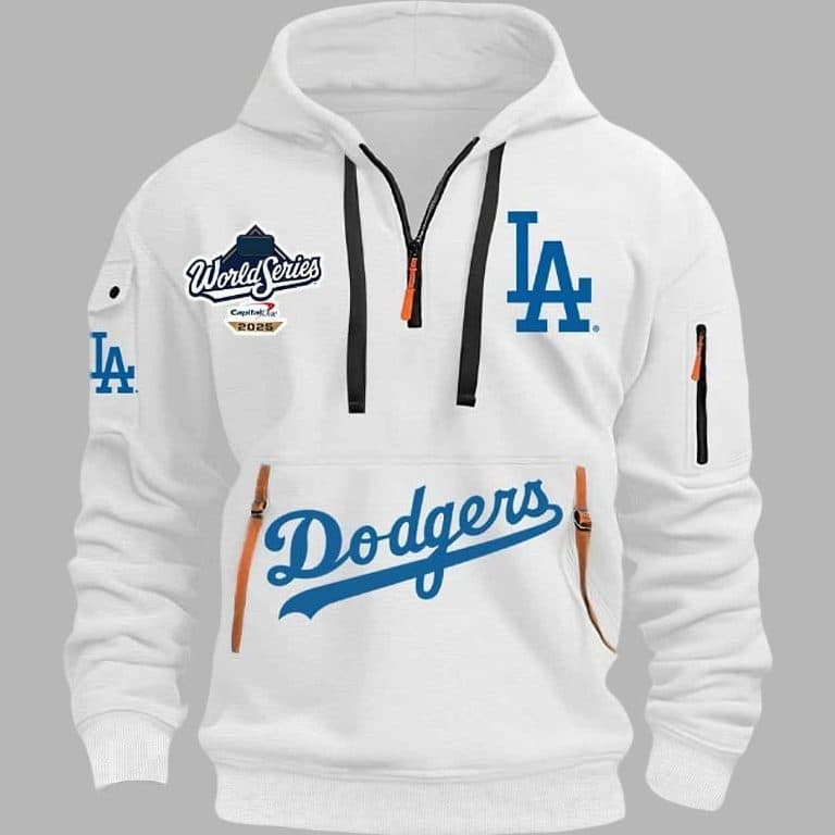 LA Dodgers 2025 World Series Champions Quarter Zip Hoodie - Image 1