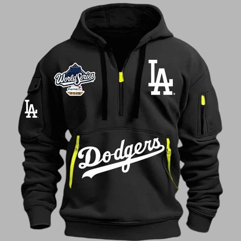 LA Dodgers 2025 World Series Champions Quarter Zip Hoodie - Image 2