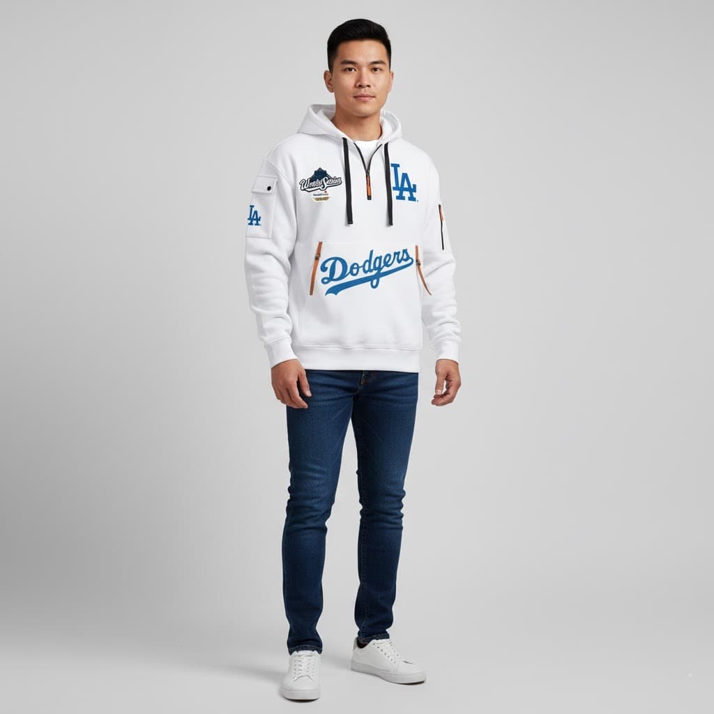 LA Dodgers 2025 World Series Champions Quarter Zip Hoodie - Image 4