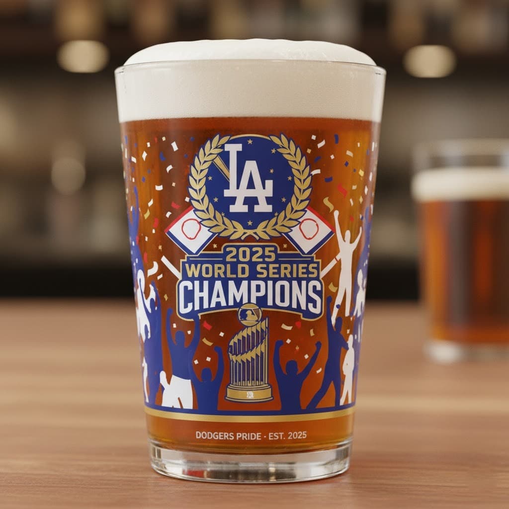 Los Angeles Dodgers 2025 World Series Champions Commemorative Glass – Exclusive MLB Collector's Edition - Image 2