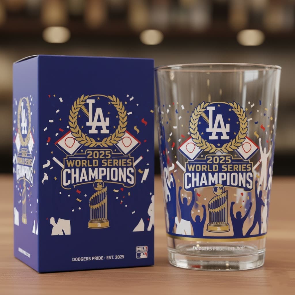 Los Angeles Dodgers 2025 World Series Champions Commemorative Glass – Exclusive MLB Collector's Edition - Image 1
